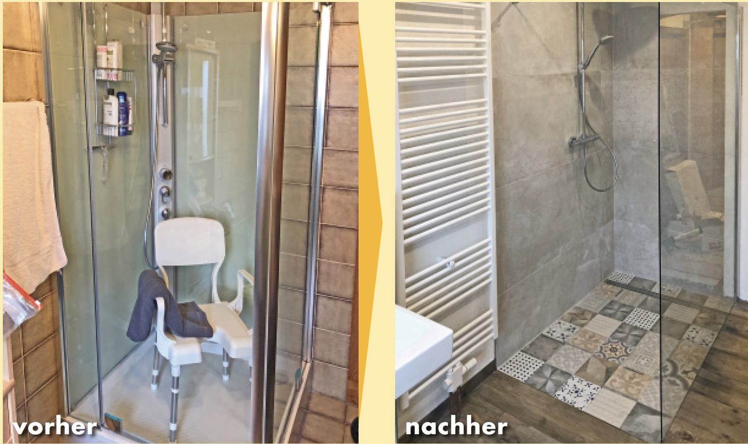 Badsanierung mit neuer Dusche und Waschtisch