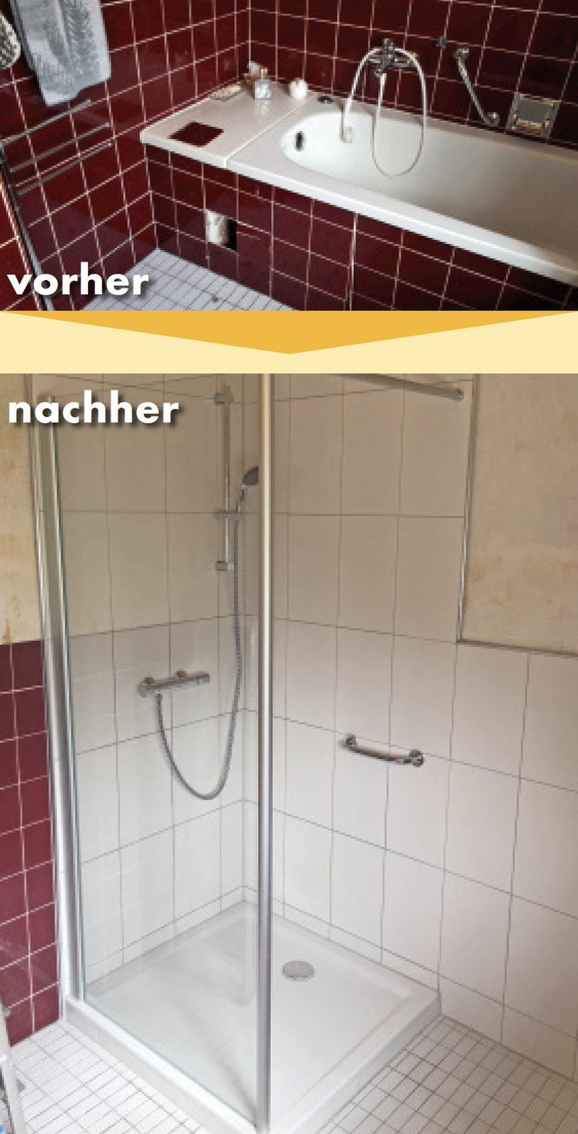 Schmales Bad nach der Modernisierung