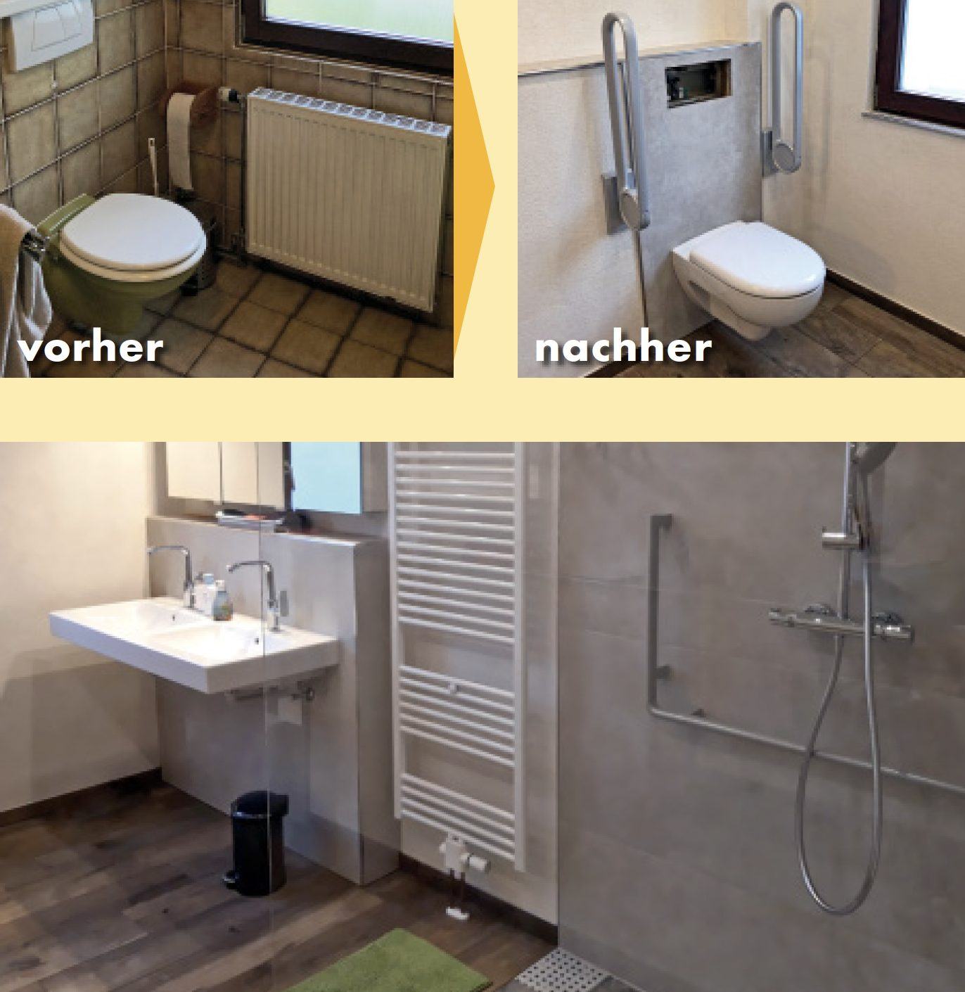 Badsanierung mit Dusche und Waschtisch